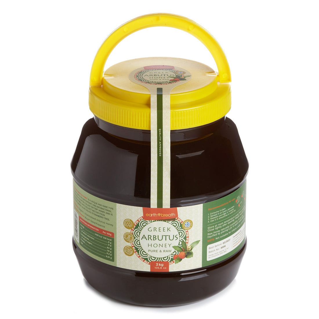 Organic Raw Greek Arbutus Floral Honey Earthbreath