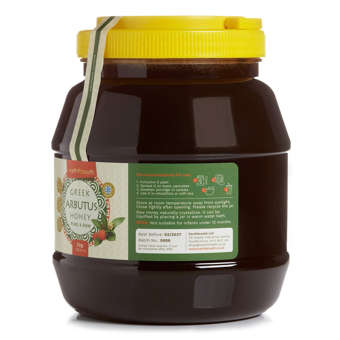 Organic Raw Greek Arbutus Floral Honey Earthbreath