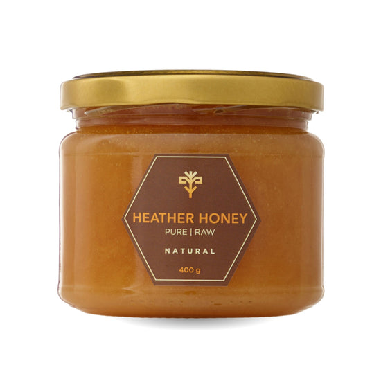 Organic Raw Creamed Heather Honey 400g Earthbreath