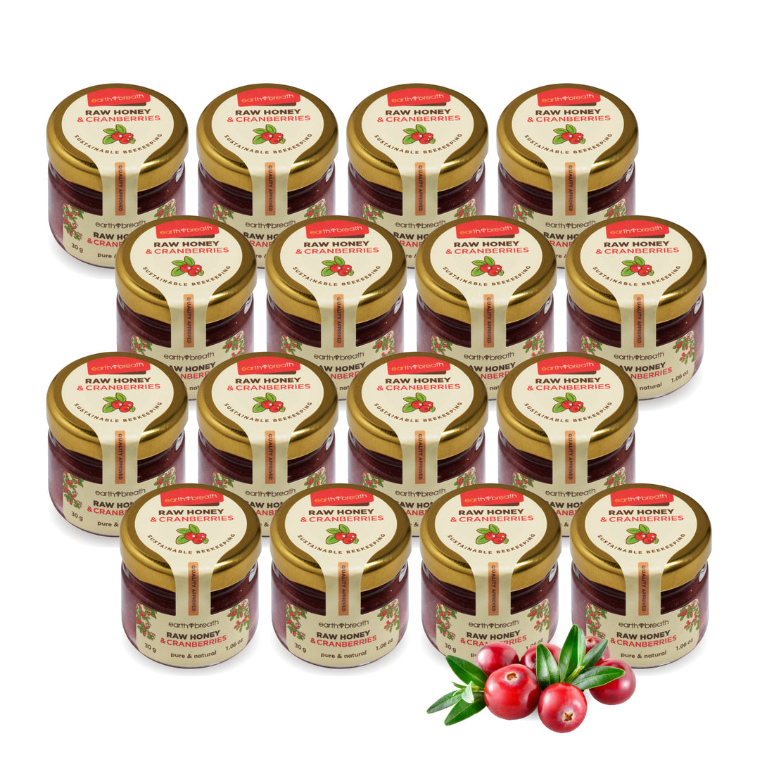 Honey with Cranberries 30g x 16 Mini Jars