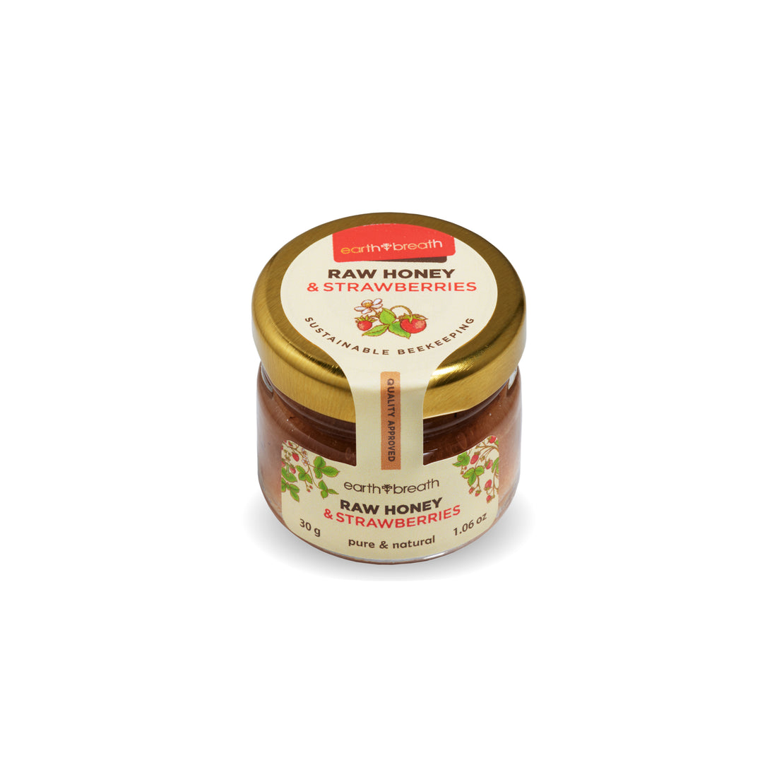 Honey with Strawberries 30g x 16 Mini Jars Earthbreath