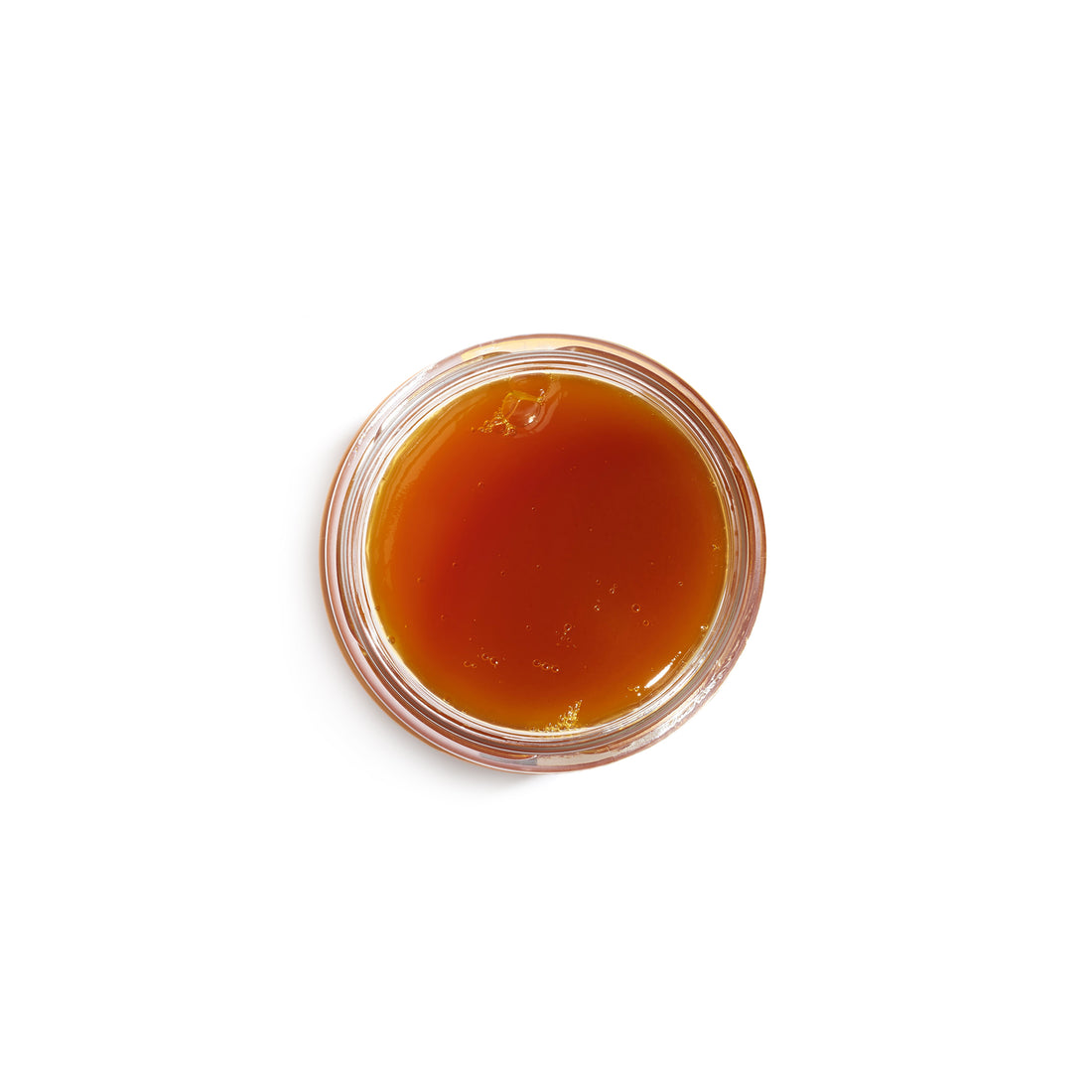 Open mini jar of Sea Buckthorn & Honey Marmalade, top view – Earthbreath