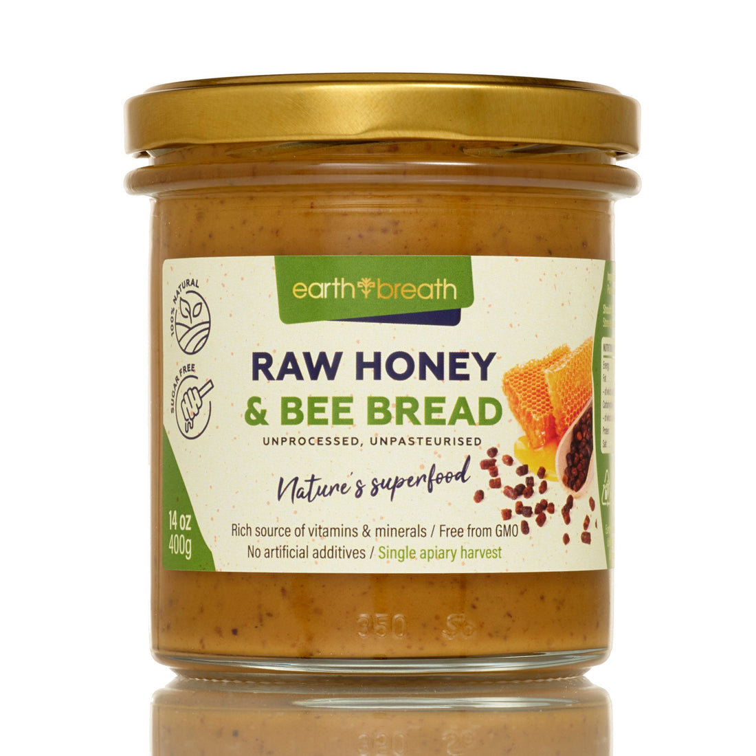 Family Set - Organic Honey with Raw Propolis, Bee Pollen, Honey with Bee Bread, Honey with Ginger, Honey with Lingonberries (Copy) Earthbreath