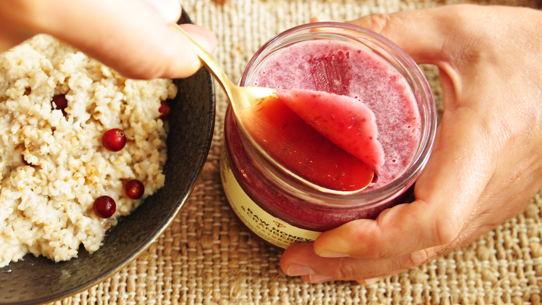 Porridge with Crystallised Honey and Cranberries