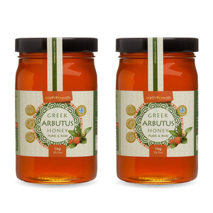 Set of 3 Organic Raw Greek Arbutus Floral Honey Earthbreath