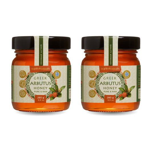 Set of 3 Organic Raw Greek Arbutus Floral Honey Earthbreath