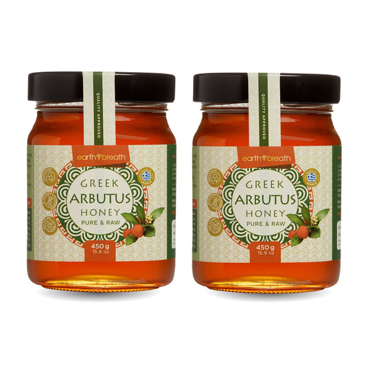 Set of 3 Organic Raw Greek Arbutus Floral Honey Earthbreath