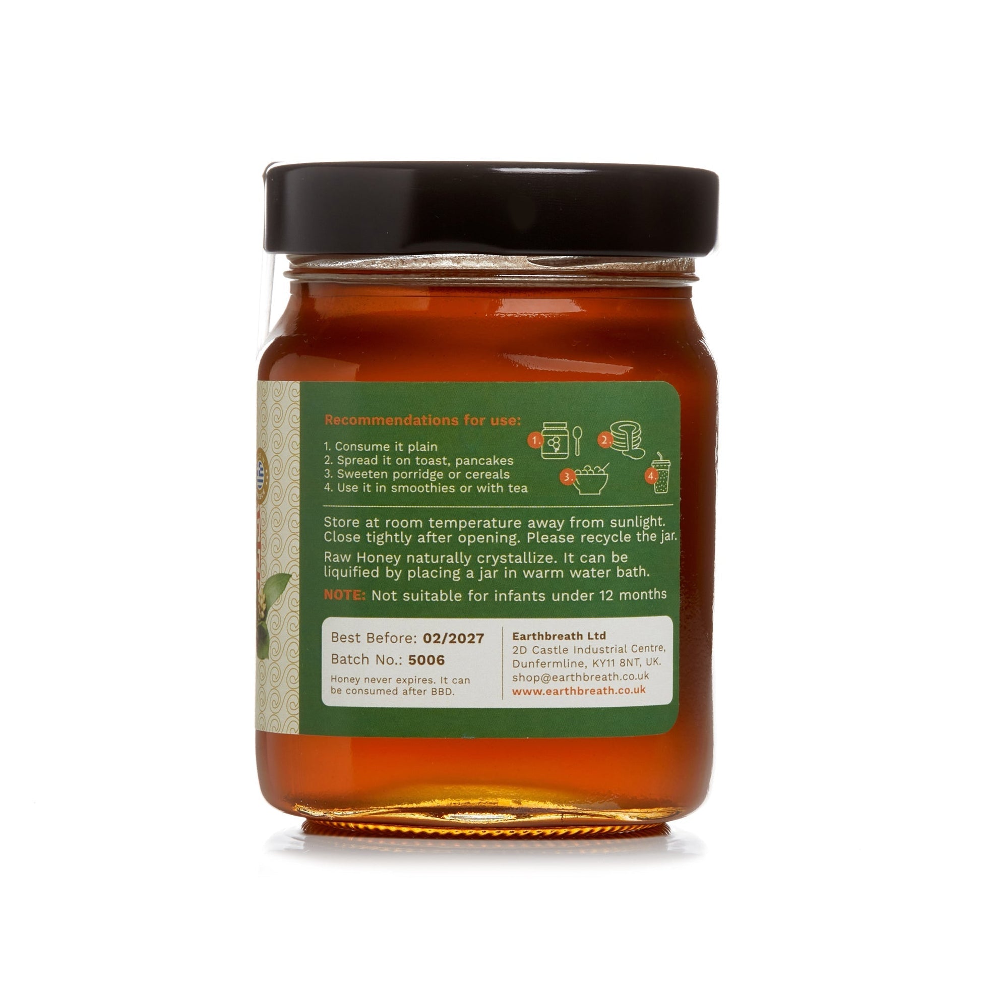 Set of 3 Organic Raw Greek Arbutus Floral Honey Earthbreath