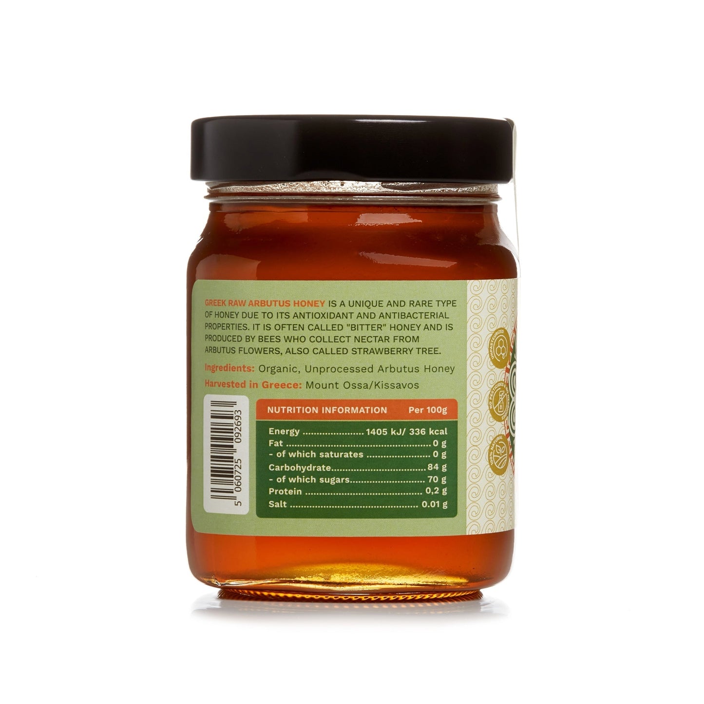 Set of 3 Organic Raw Greek Arbutus Floral Honey Earthbreath