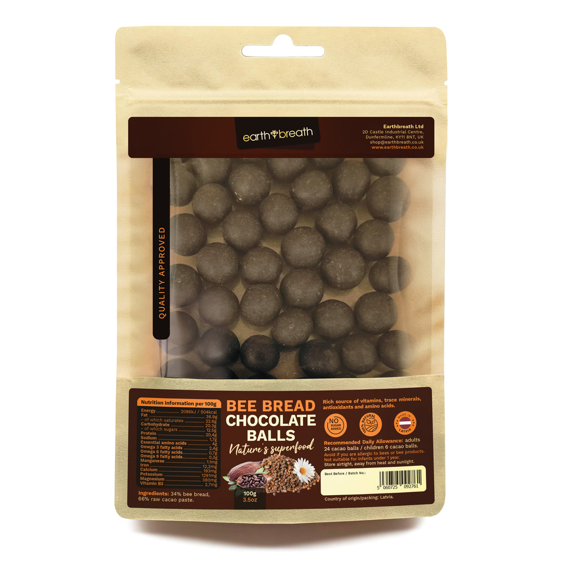 Bee Bread Chocolate Balls Unsweetened 100g