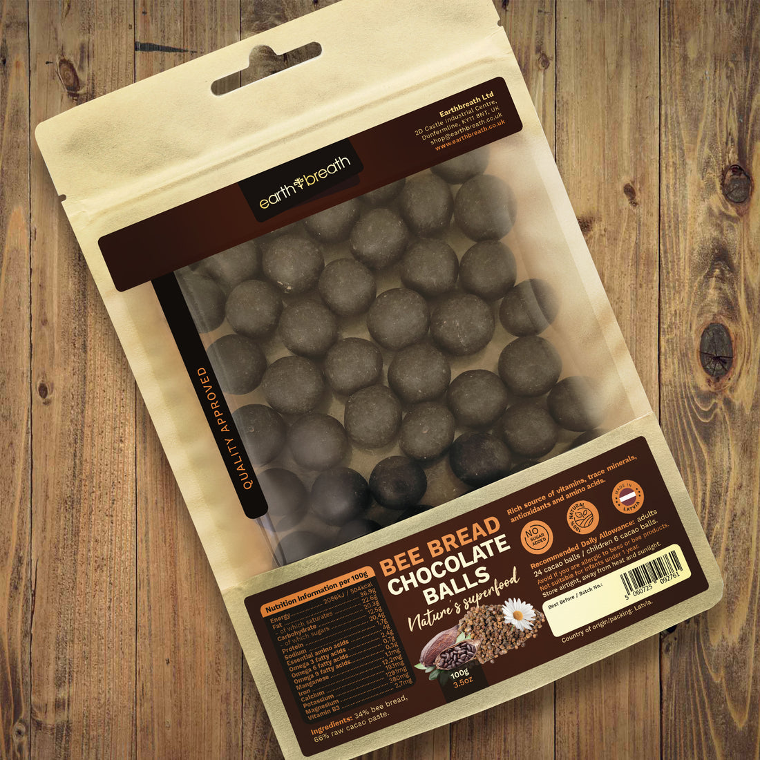 Bee Bread Chocolate Balls Unsweetened 100g