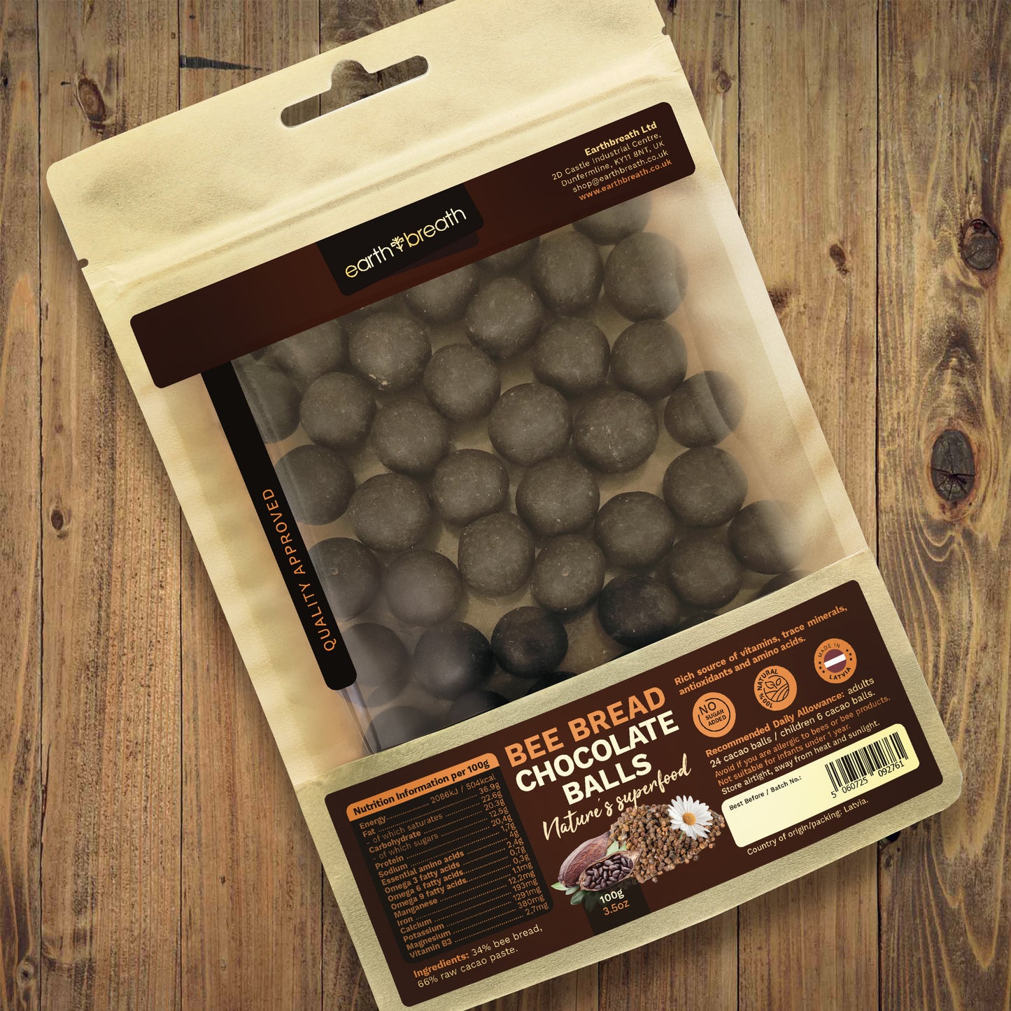 Bee Bread Chocolate Balls Unsweetened 100g