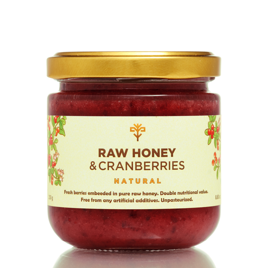 Raw Honey with Cranberries 250g Earthbreath