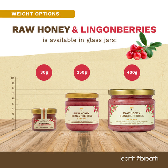 Honey with Lingonberries 30g x 16 Mini Jars