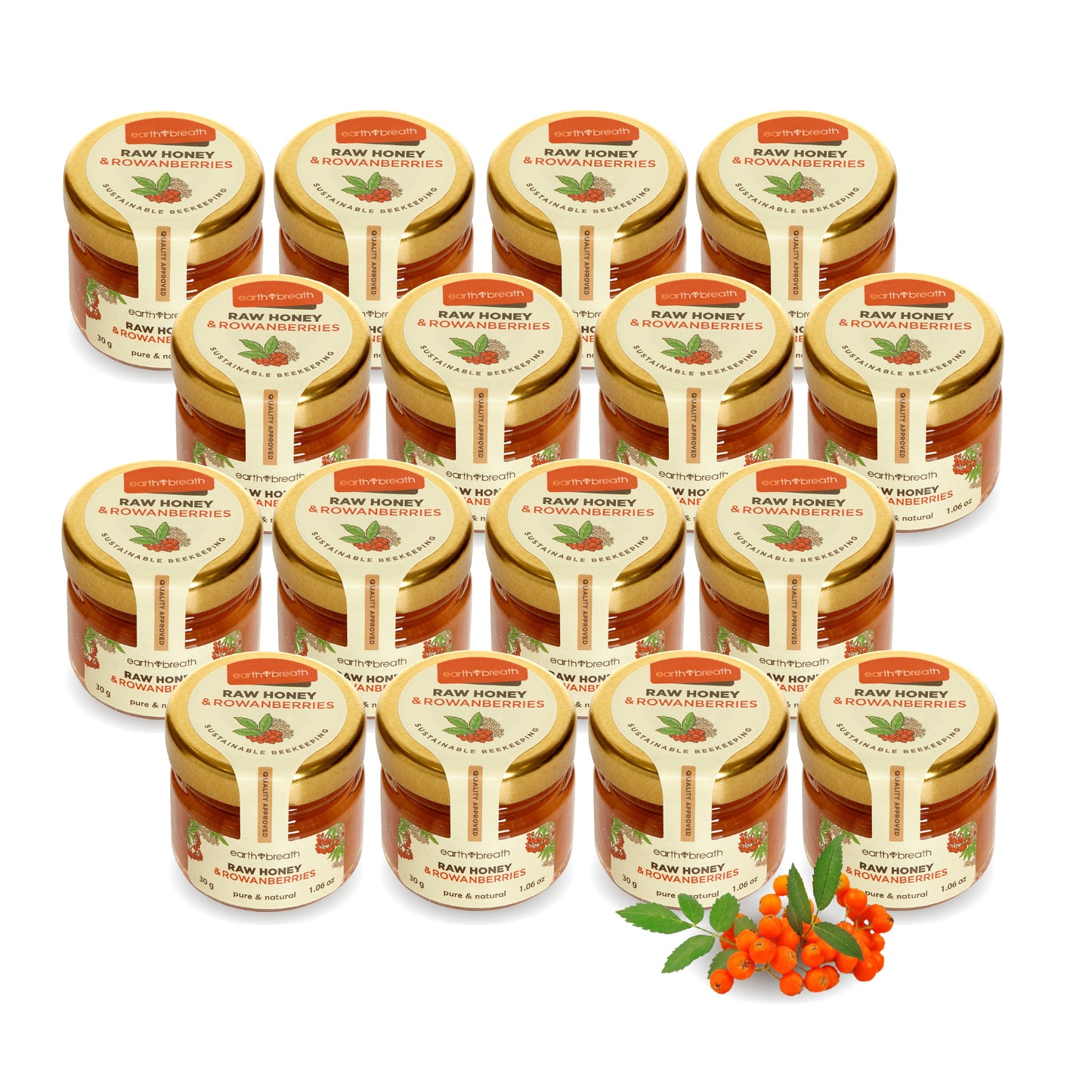 Honey with Rowan Berries 30g x 16 Mini Jars