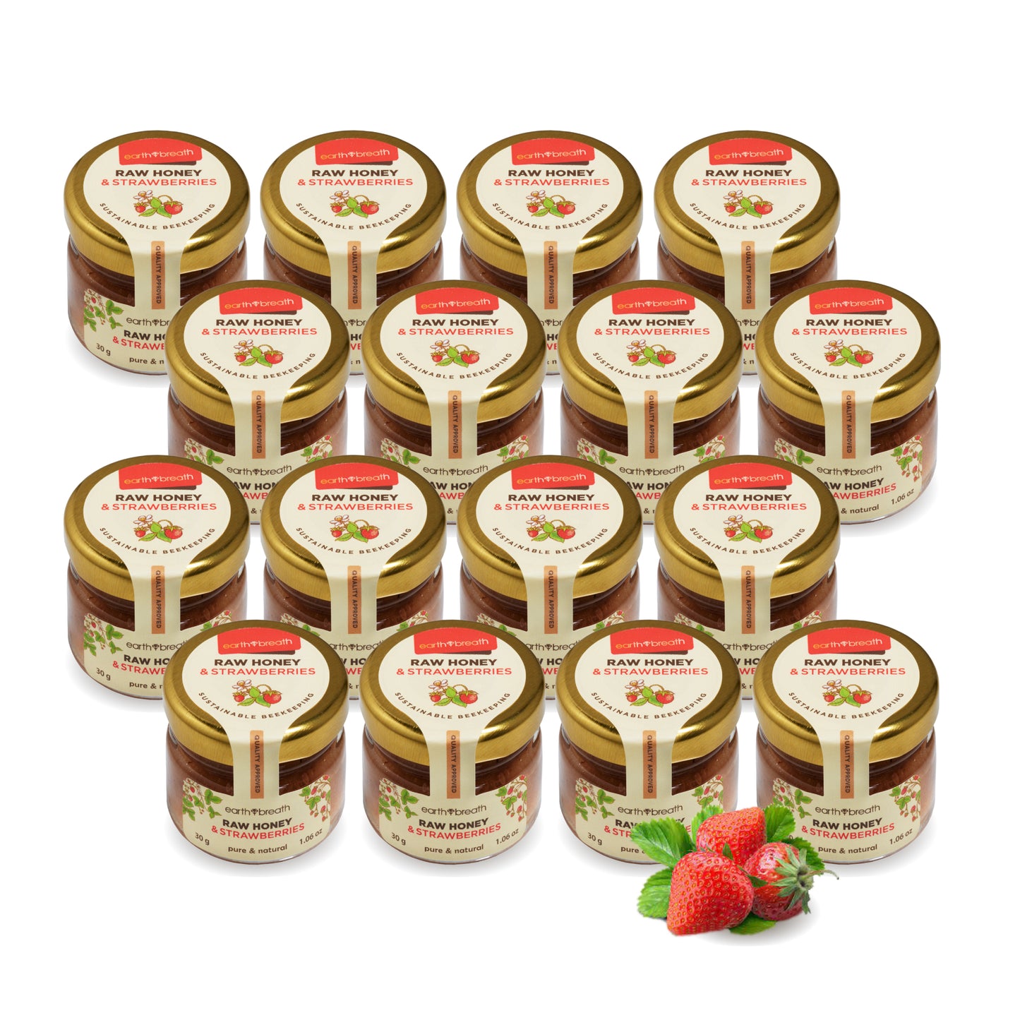 Honey with Strawberries 30g x 16 Mini Jars