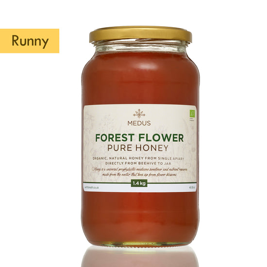 Organic Runny Forest Flower Honey 1kg - 1.4kg