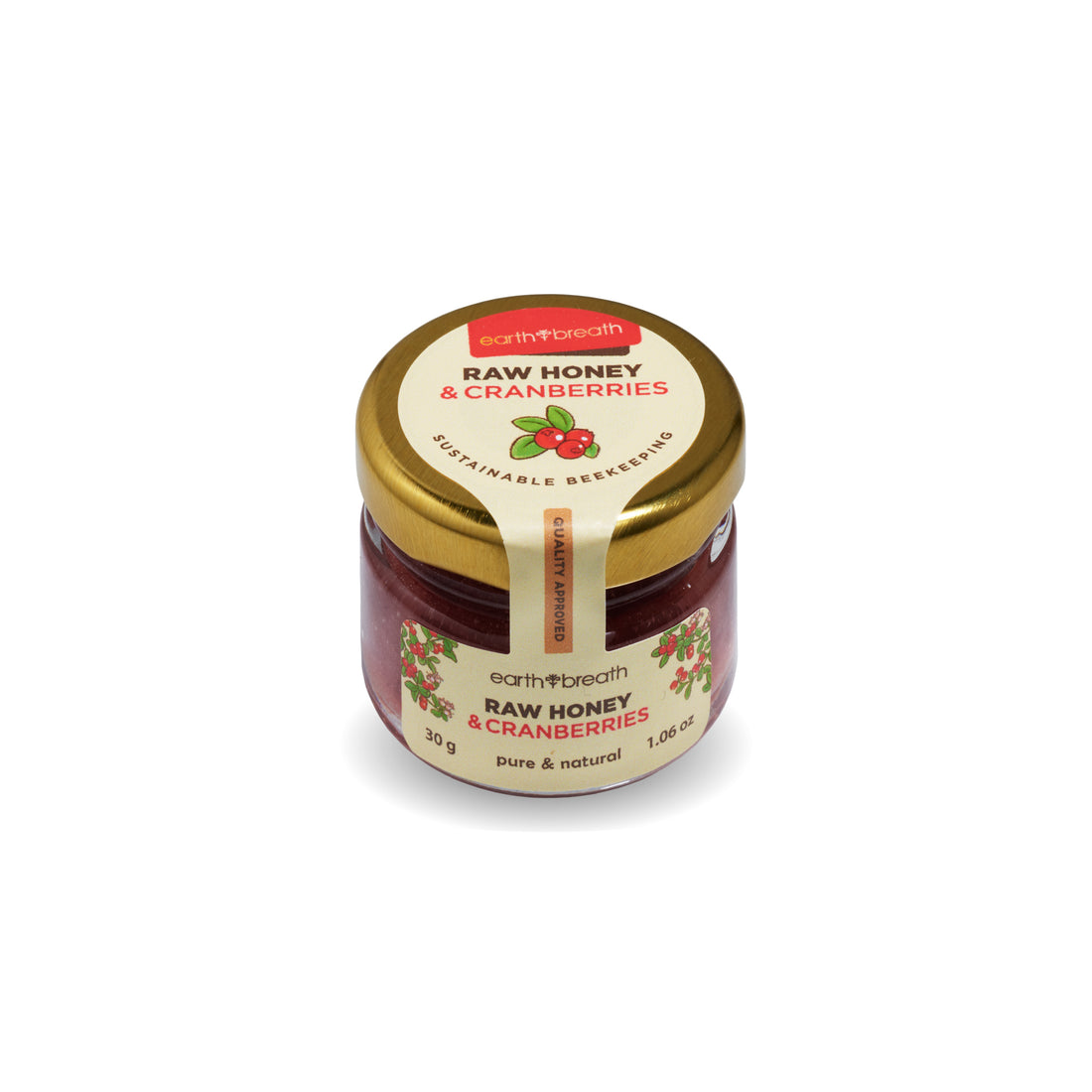 Honey with Cranberries 30g x 16 Mini Jars Earthbreath
