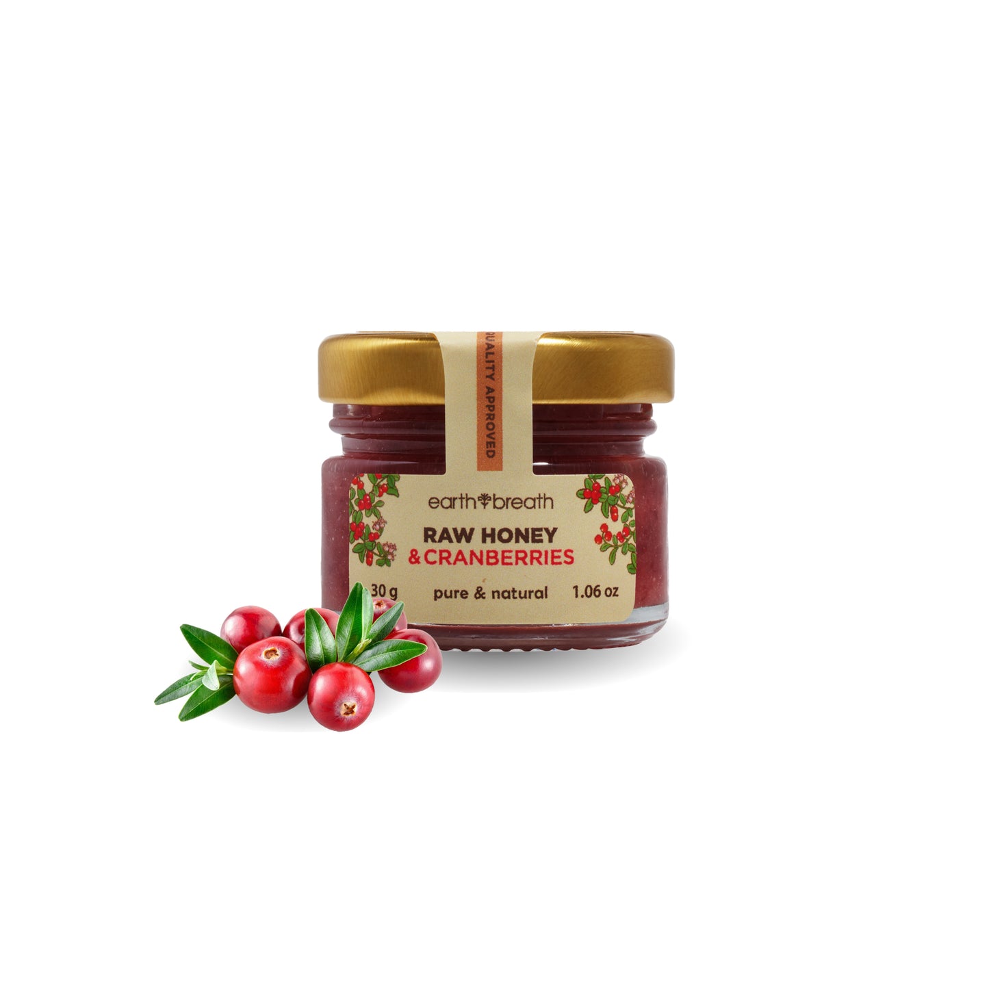 Honey with Cranberries 30g x 16 Mini Jars Earthbreath