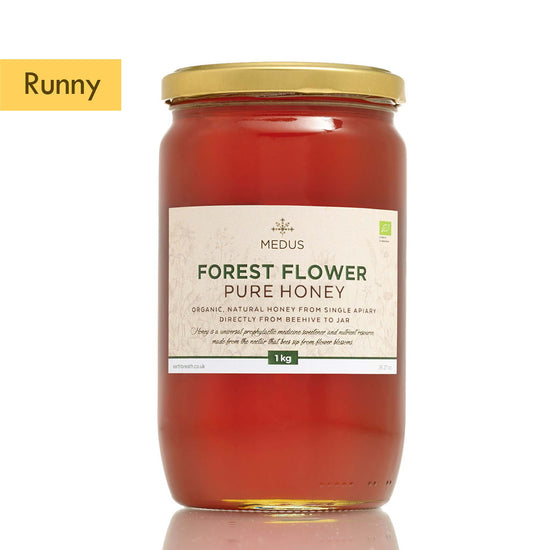 Organic Runny Forest Flower Honey 1kg - 1.4kg