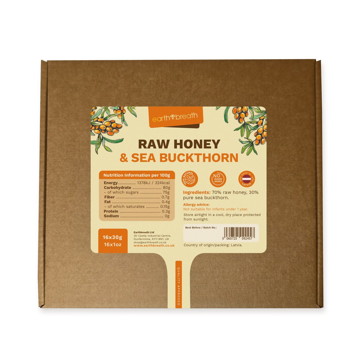 Honey with Sea Buckthorn 30g x 16 Mini Jars (Copy) Earthbreath