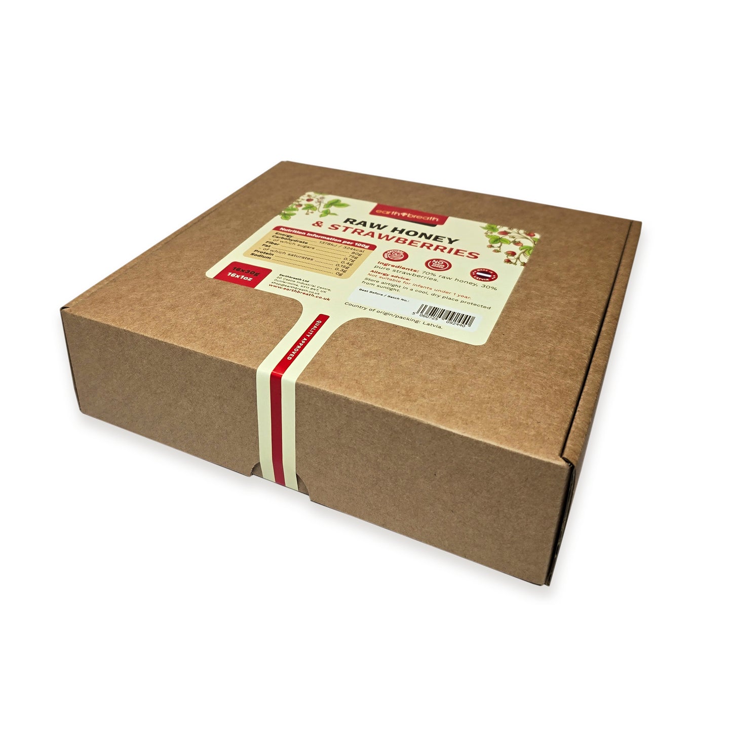 Honey with Strawberries 30g x 16 Mini Jars Earthbreath