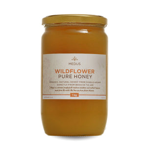 Organic Pure Wildflower Honey 1kg - melted & crystalized