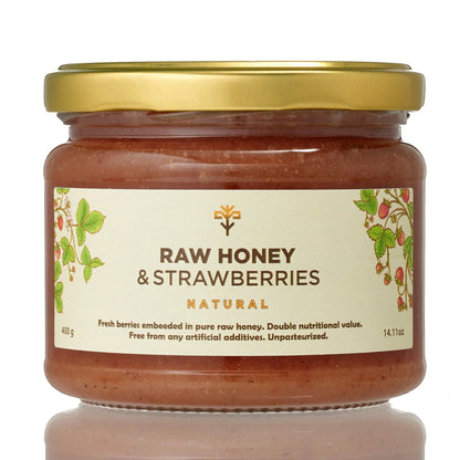 Honey with Strawberries 30g x 16 Mini Jars Earthbreath