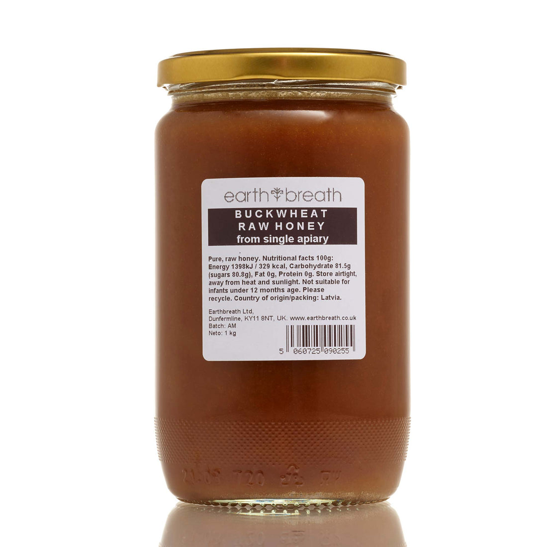 Raw Buckwheat Honey 1kg, back label – Earthbreath