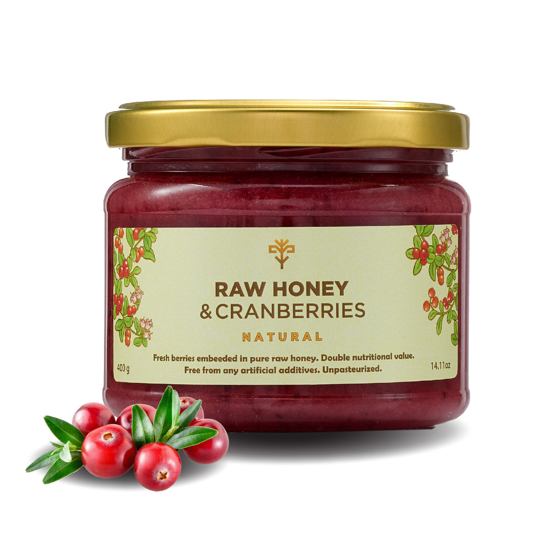 Raw Honey with Cranberries 400g with fresh cranberries – Earthbreath