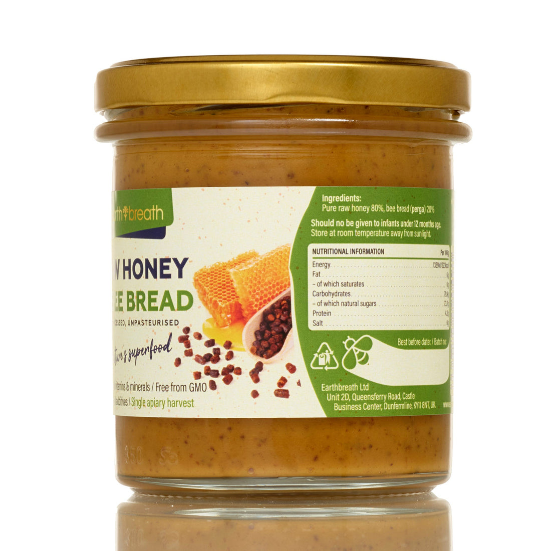 Family Set - Organic Honey with Raw Propolis, Bee Pollen, Honey with Bee Bread, Honey with Ginger, Honey with Lingonberries (Copy) Earthbreath