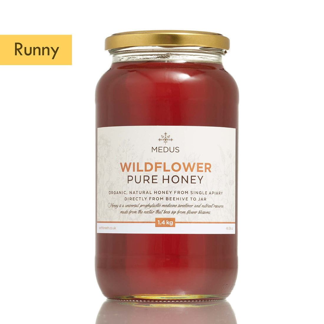 Organic Runny Wildflower Honey 1.4kg jar