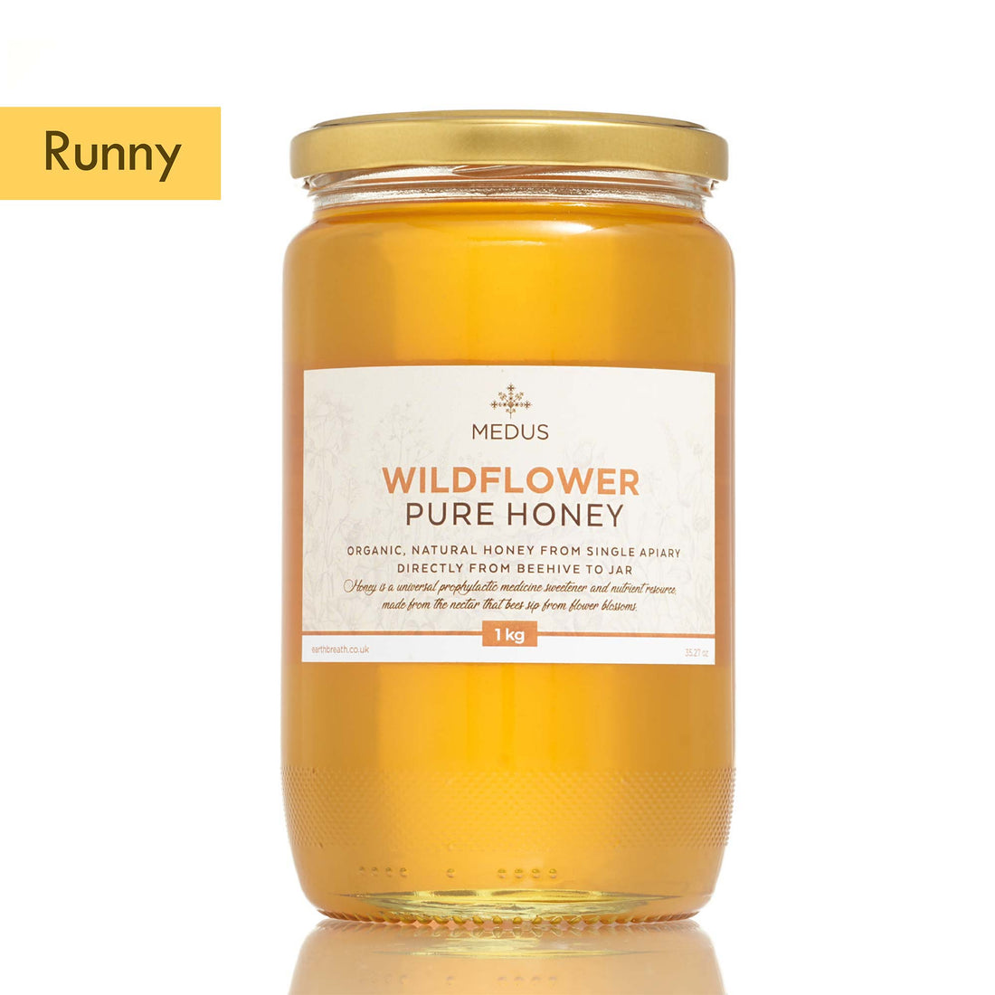 Organic Runny Wildflower Honey 1kg jar